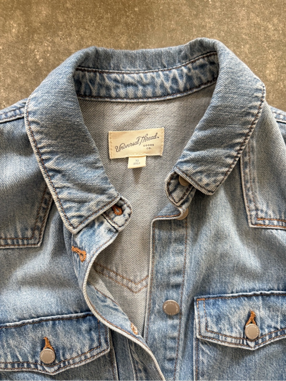 Universal Thread Light Blue Denim Button-Front Mini Dress - Picture 3 of 3